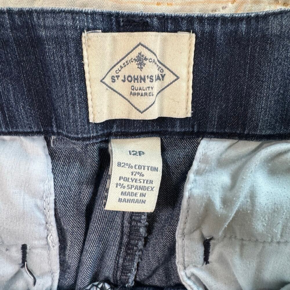 St Johns Bay Crop Jeans Womens 12P Blue Denim Capri Mid Rise Stretch - Picture 3 of 8
